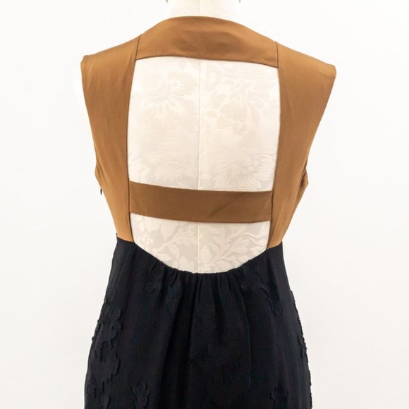 Tibi 8 Silk Colorblock Mini Dress Sheath Black LBD - Picture 9 of 11